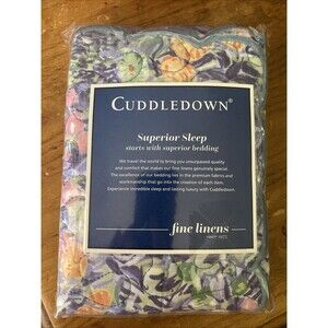 Cuddledown Superior Sleep Monet Quilted Sham Standard Size New Dark Blue